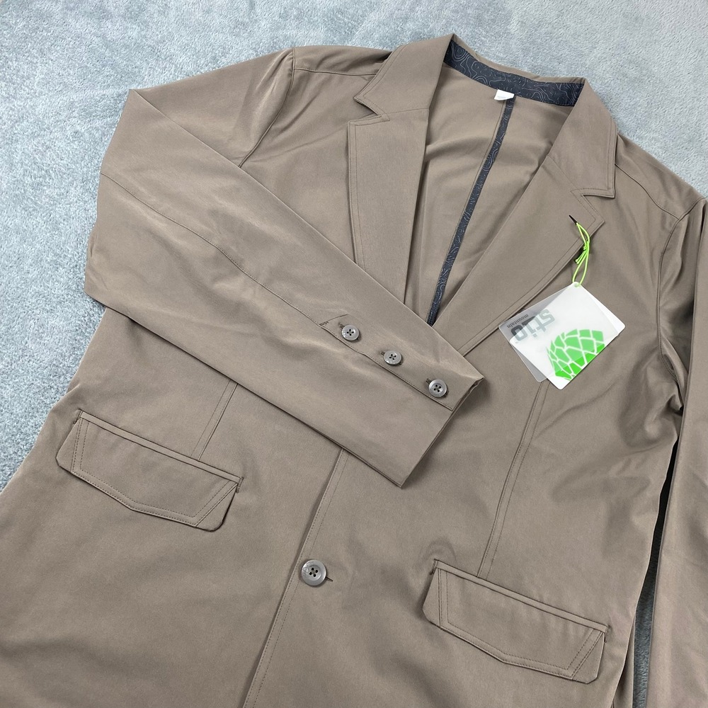 NTW Stio Men 44 Rammel Blazer Falcon Brown Stretch Technical Travel Sport Jacket